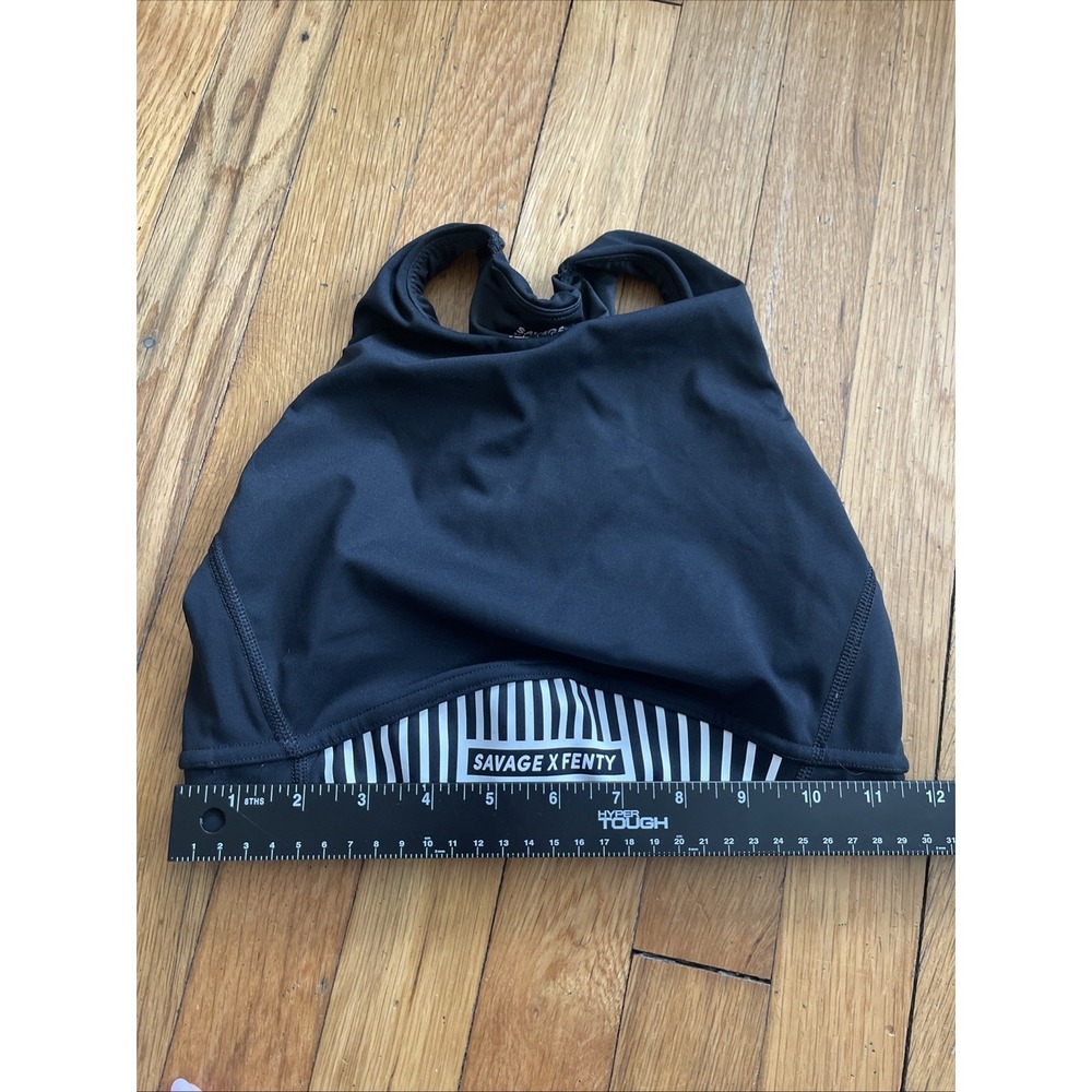 Savage X Fenty Rihanna Black Sports Bra Gym Top Workout Women's Small 4-6 - Picture 5 of 5
